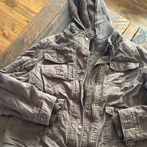Lane Bryant brown Hooded Puffer Jacket